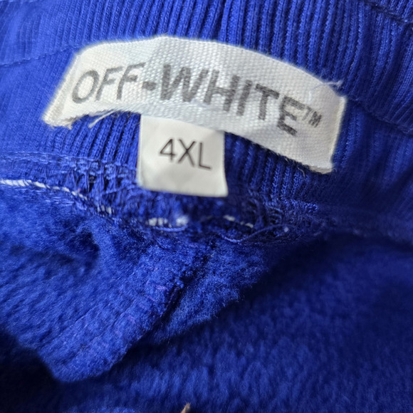 Off-White Joggers Mens 4X Stripe Blue Sweatpants Designer Sweats Streetwear - Picture 7 of 7